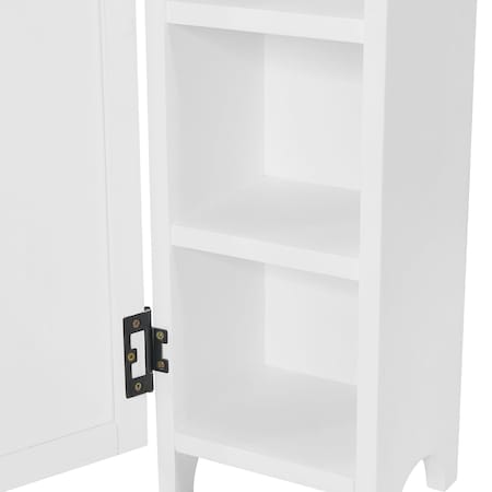 Alaterre Furniture Dover 7"W x 28"H Deluxe Storage Cabinet with Toilet Paper Dispenser ANDO76WH